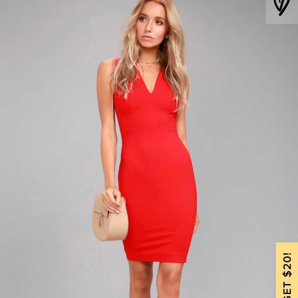 Red Bodycon Midi dress